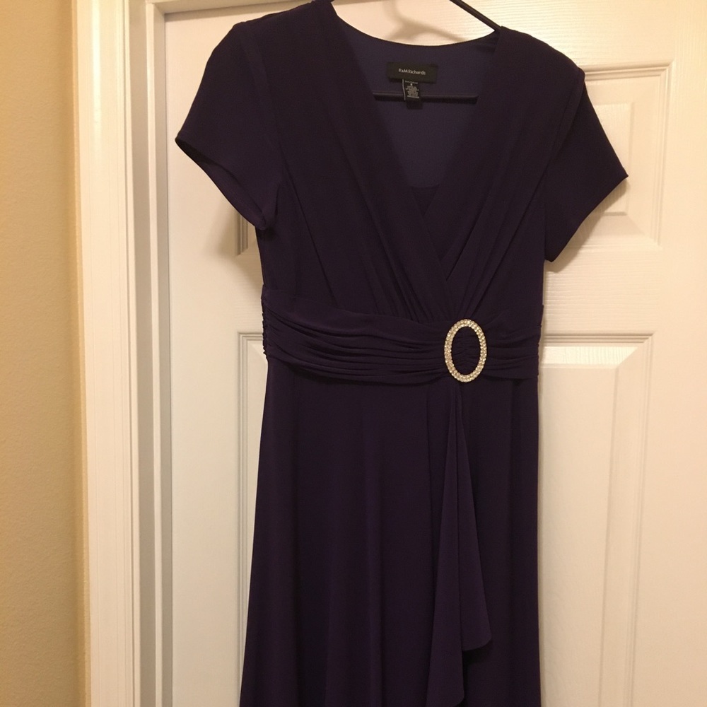 Eggplant dress with rhinestone detail